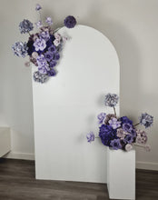 Load image into Gallery viewer, 1.8m foldable arch &amp;&nbsp; 2 x purple / violet flowers – Advanced Package - HIRE ONLY

