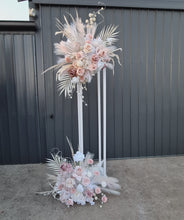 Load image into Gallery viewer, Boho Blush Romantic flowers &amp; white stands – Basic Package - HIRE ONLY
