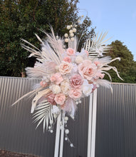 Load image into Gallery viewer, Boho Blush Romantic flowers &amp; white stands – Basic Package - HIRE ONLY
