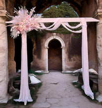 Load image into Gallery viewer, White wood arbour &amp; 1 x Boho blush romantic flowers - HIRE ONLY
