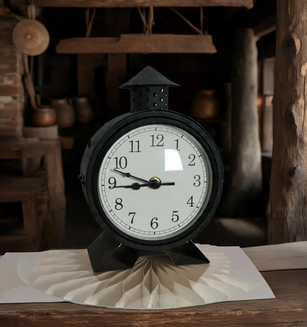 Black antique rustic clock – additional decor - HIRE ONLY