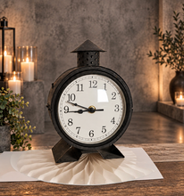 Load image into Gallery viewer, Black antique rustic clock – additional decor - HIRE ONLY
