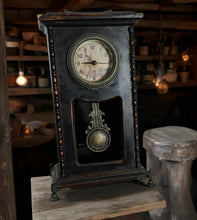 Load image into Gallery viewer, Rustic antique mantel clock – additional decor - HIRE ONLY
