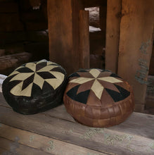 Load image into Gallery viewer, Moroccan boho leather foot rest / stool – additional decor - HIRE ONLY
