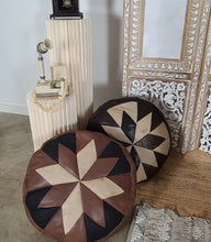 Load image into Gallery viewer, Moroccan boho leather foot rest / stool – additional decor - HIRE ONLY
