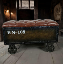 Load image into Gallery viewer, Unique rustic ottoman / bench seat – additional decor - HIRE ONLY
