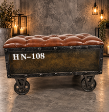 Load image into Gallery viewer, Unique rustic ottoman / bench seat – additional decor - HIRE ONLY
