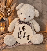 Load image into Gallery viewer, Baby shower double sided wood round - HIRE ONLY
