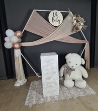 Load image into Gallery viewer, Hexagonal Backdrop Baby shower neutral / nude – Package 2 - HIRE ONLY
