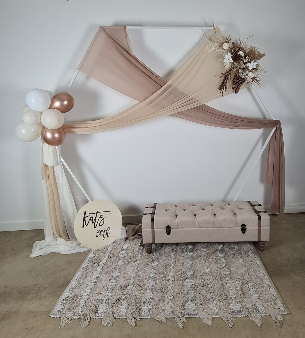 Hexagonal Backdrop Neutral & Nude colours – Package 1 - HIRE ONLY