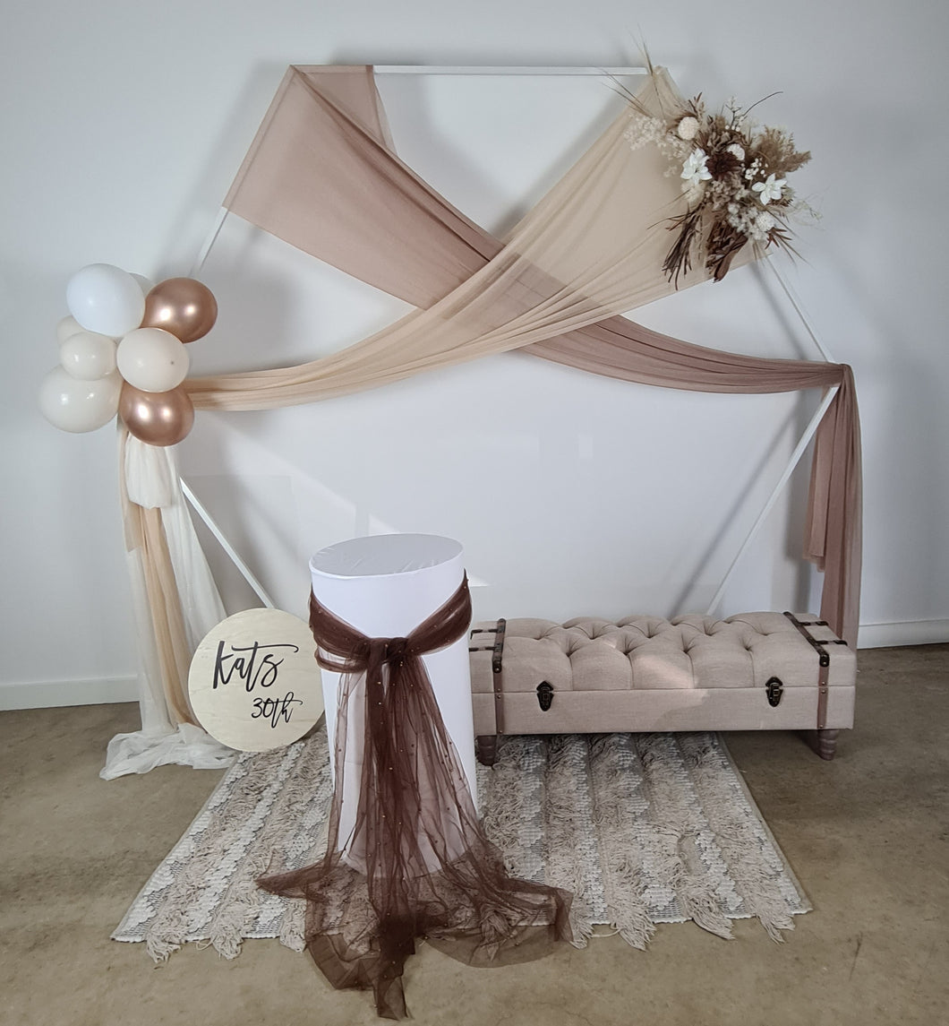 Hexagonal Backdrop Neutral & Nude colours – Package 2 - HIRE ONLY