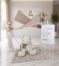Load image into Gallery viewer, Hexagonal Backdrop Baby shower neutral / nude - Package 3 - HIRE ONLY
