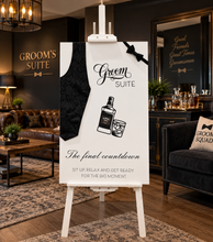 Load image into Gallery viewer, Grooms Preparation Room Welcome sign - HIRE ONLY

