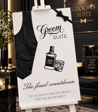 Load image into Gallery viewer, Grooms Preparation Room Welcome sign - HIRE ONLY
