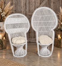 Load image into Gallery viewer, White peacock chairs Mother &amp; Daughter Photoshoot - HIRE ONLY
