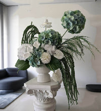 Load image into Gallery viewer, Popular green &amp; white floor / plinth / table flowers - HIRE ONLY
