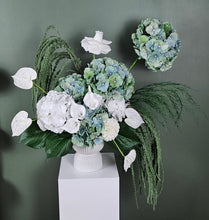 Load image into Gallery viewer, Popular green &amp; white floor / plinth / table flowers - HIRE ONLY
