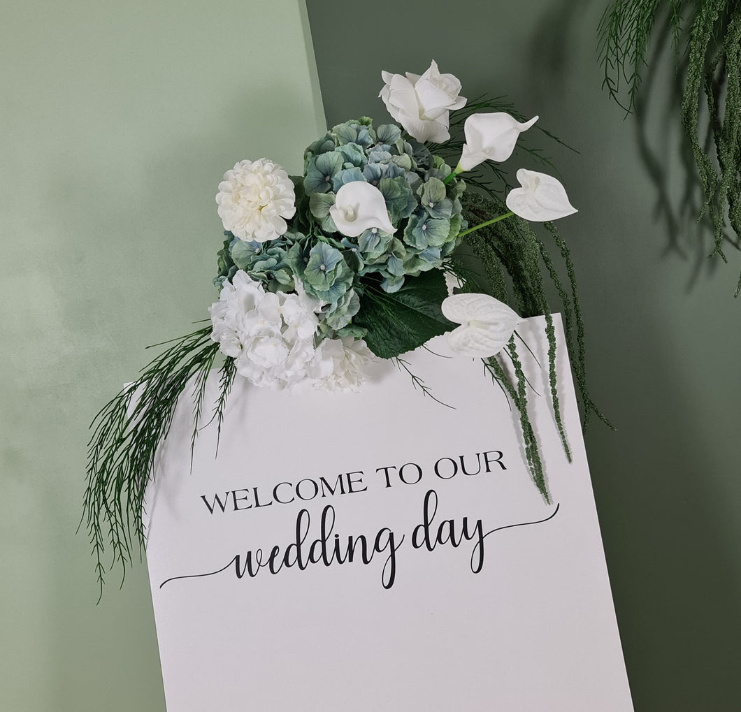 Popular green & white SMALL hanging flowers - HIRE ONLY