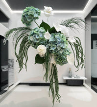 Load image into Gallery viewer, Popular green &amp; white LARGE hanging flowers – Style 1 - HIRE ONLY
