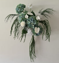 Load image into Gallery viewer, Popular green &amp; white LARGE hanging flowers – Style 1 - HIRE ONLY
