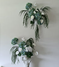 Load image into Gallery viewer, Popular green &amp; white LARGE hanging flowers – Style 1 - HIRE ONLY
