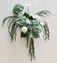 Load image into Gallery viewer, Popular green &amp; white LARGE hanging flowers – Style 1 - HIRE ONLY
