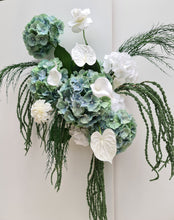 Load image into Gallery viewer, Popular green &amp; white LARGE hanging flowers – Style 1 - HIRE ONLY

