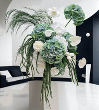 Load image into Gallery viewer, Popular green &amp; white LARGE hanging flowers – Style 2 - HIRE ONLY
