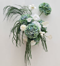 Load image into Gallery viewer, Popular green &amp; white LARGE hanging flowers – Style 2 - HIRE ONLY
