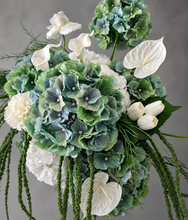 Load image into Gallery viewer, Popular green &amp; white LARGE hanging flowers – Style 2 - HIRE ONLY
