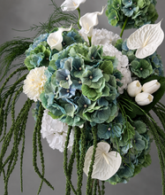 Load image into Gallery viewer, Popular green &amp; white LARGE hanging flowers – Style 2 - HIRE ONLY
