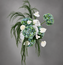 Load image into Gallery viewer, Popular green &amp; white LARGE hanging flowers – Style 2 - HIRE ONLY
