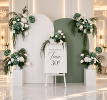 Load image into Gallery viewer, Popular Green &amp; white flowers Set up – Option 5 - HIRE ONLY
