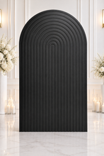 Load image into Gallery viewer, Black ripple arch backdrop – 2.1m tall - HIRE ONLY
