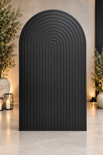 Load image into Gallery viewer, Black ripple arch backdrop – 2.1m tall - HIRE ONLY
