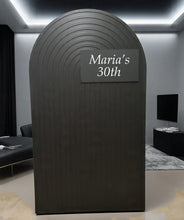 Load image into Gallery viewer, Black ripple arch backdrop – 2.1m tall - HIRE ONLY
