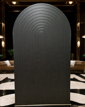 Load image into Gallery viewer, Black ripple arch backdrop – 2.1m tall - HIRE ONLY
