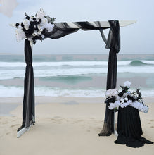 Load image into Gallery viewer, White arbour black &amp; white flowers x 2 - HIRE ONLY
