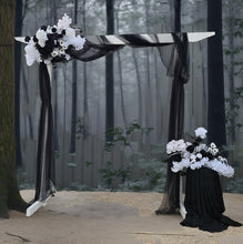 Load image into Gallery viewer, White arbour black &amp; white flowers x 2 - HIRE ONLY

