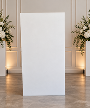 Load image into Gallery viewer, Small white rectangular arch backdrop / welcome sign - HIRE ONLY
