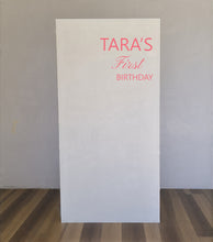 Load image into Gallery viewer, Small white rectangular arch backdrop / welcome sign - HIRE ONLY
