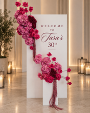 Load image into Gallery viewer, Small white rectangular arch backdrop / welcome sign - HIRE ONLY

