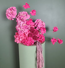 Load image into Gallery viewer, Hot pink fuchsia plinth / floor flowers - HIRE ONLY
