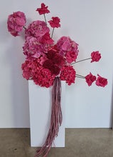 Load image into Gallery viewer, Hot pink fuchsia plinth / floor flowers - HIRE ONLY
