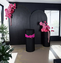 Load image into Gallery viewer, Black &amp; pink package - 2 x black arch, 2 x flowers &amp; 2 x plinths - HIRE ONLY

