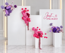 Load image into Gallery viewer, Pink &amp; purple package – 3 x arch, 4 x flowers 2 x plinths - HIRE ONLY
