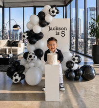 Load image into Gallery viewer, Kids Birthday BOY - Small backdrop, balloons &amp; cake stand - HIRE ONLY
