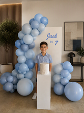 Load image into Gallery viewer, Kids Birthday BOY - Small backdrop, balloons &amp; cake stand - HIRE ONLY
