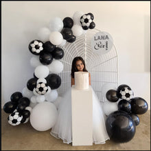 Load image into Gallery viewer, Kids Birthday BOY - Mesh backdrop, balloons &amp; cake stand - HIRE ONLY
