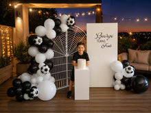 Load image into Gallery viewer, Kids Birthday BOY - 2 x backdrop, balloons &amp; cake stand - HIRE ONLY
